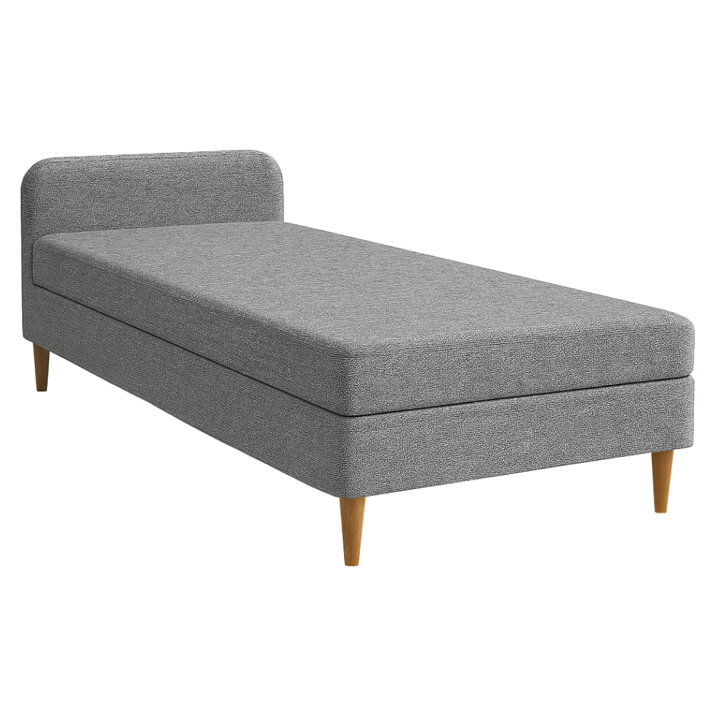 Posteľ, 110x200, molitanová, sivá, BRUNY