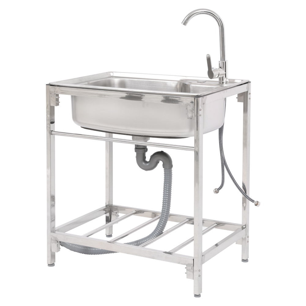 Nerezový drez so sifónom, 68x44 cm, NAMIK