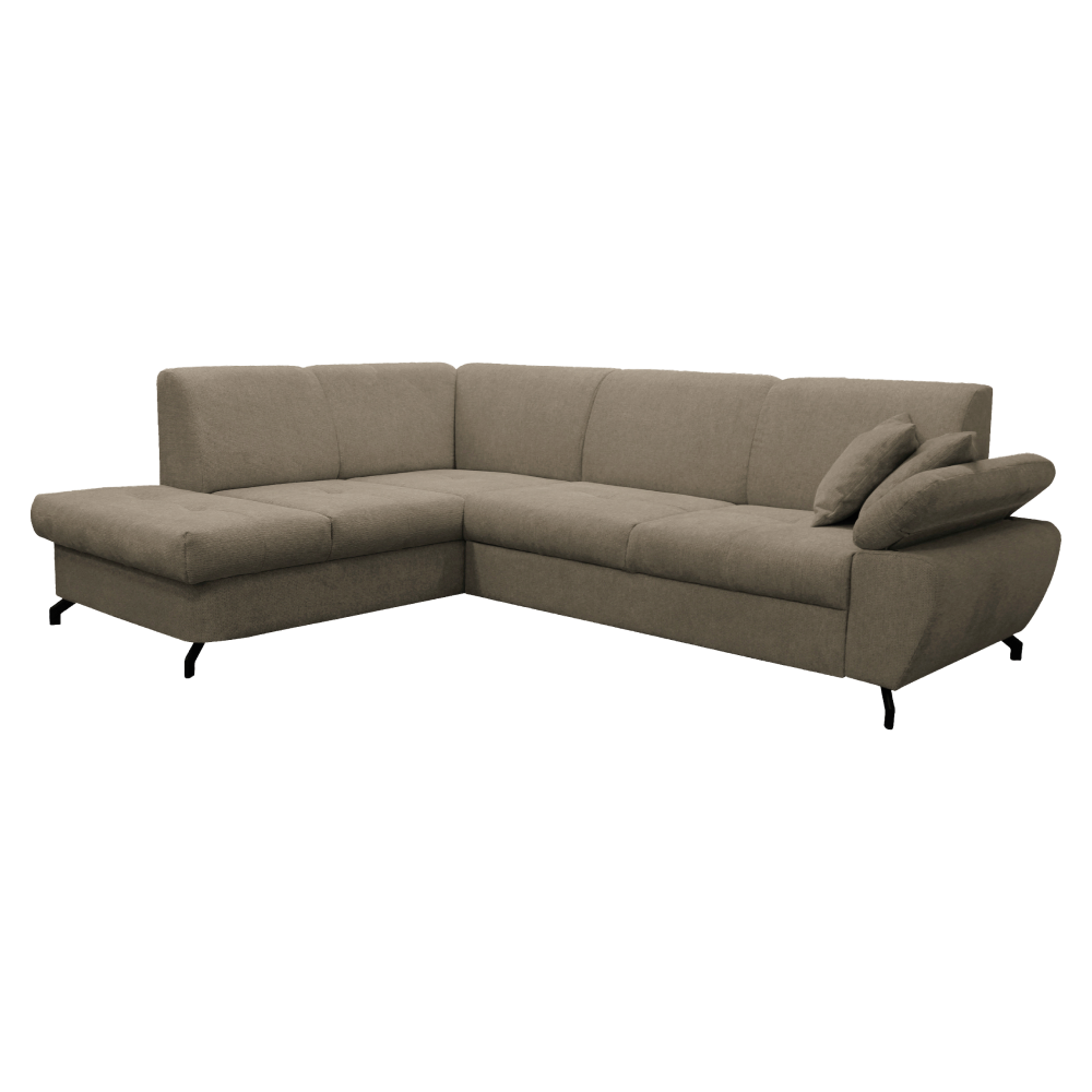 Sedací souprava, levá, hnědá, COHEN ROH