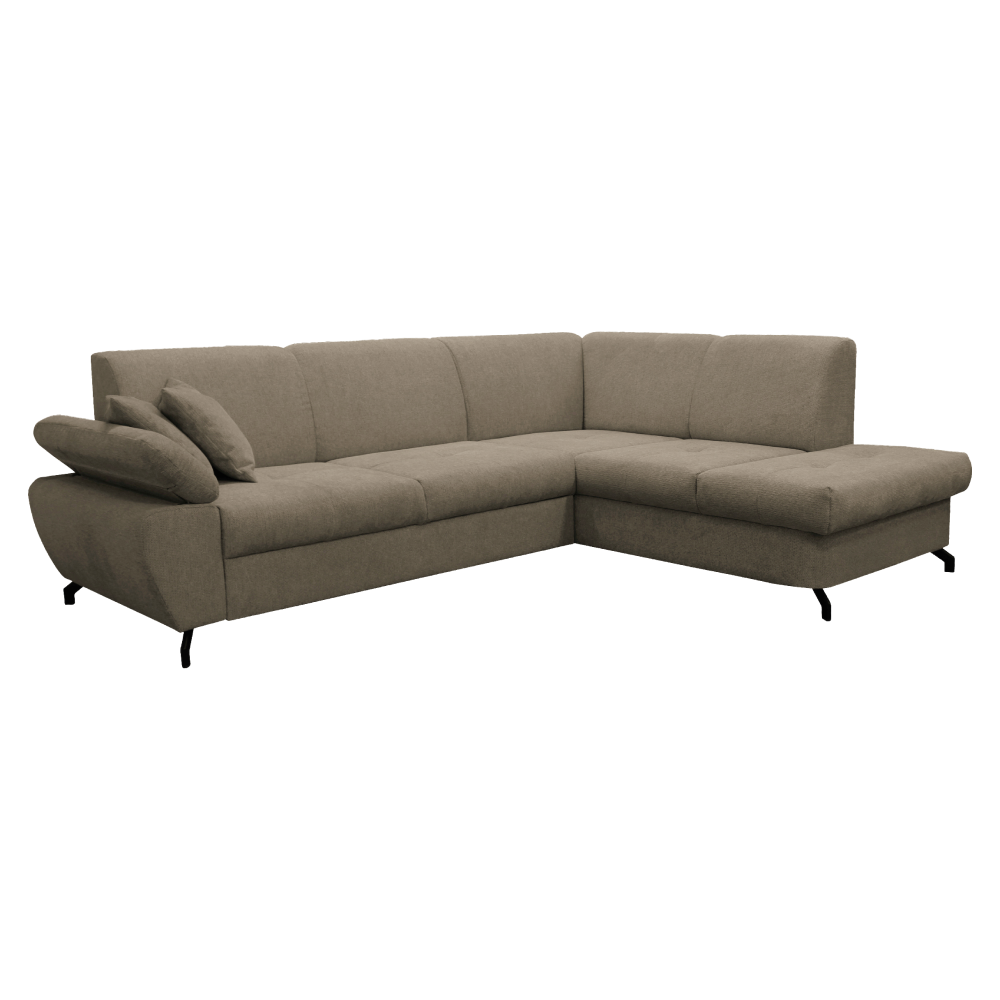 Sedací souprava, pravá, hnědá, COHEN ROH