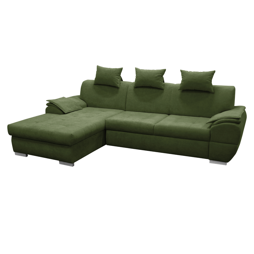 Rohová sedacia súprava, zelená, ľavá, FLOSY ROH