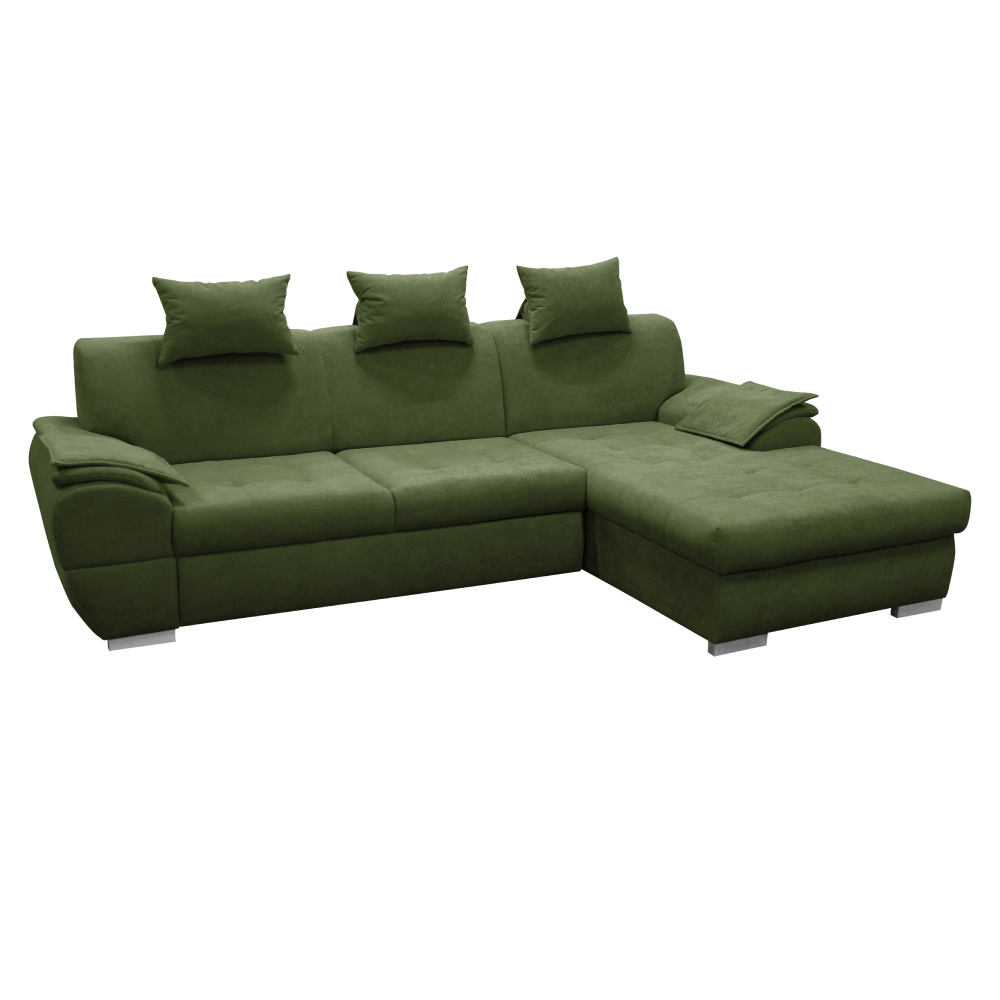 Rohová sedacia súprava, zelená, pravá, FLOSY ROH