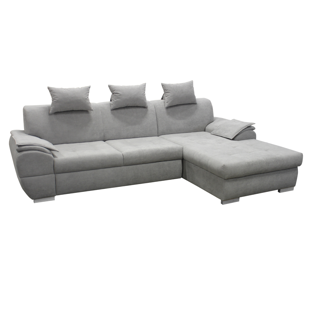 Rohová sedací souprava, šedá, pravá, FLOSY ROH