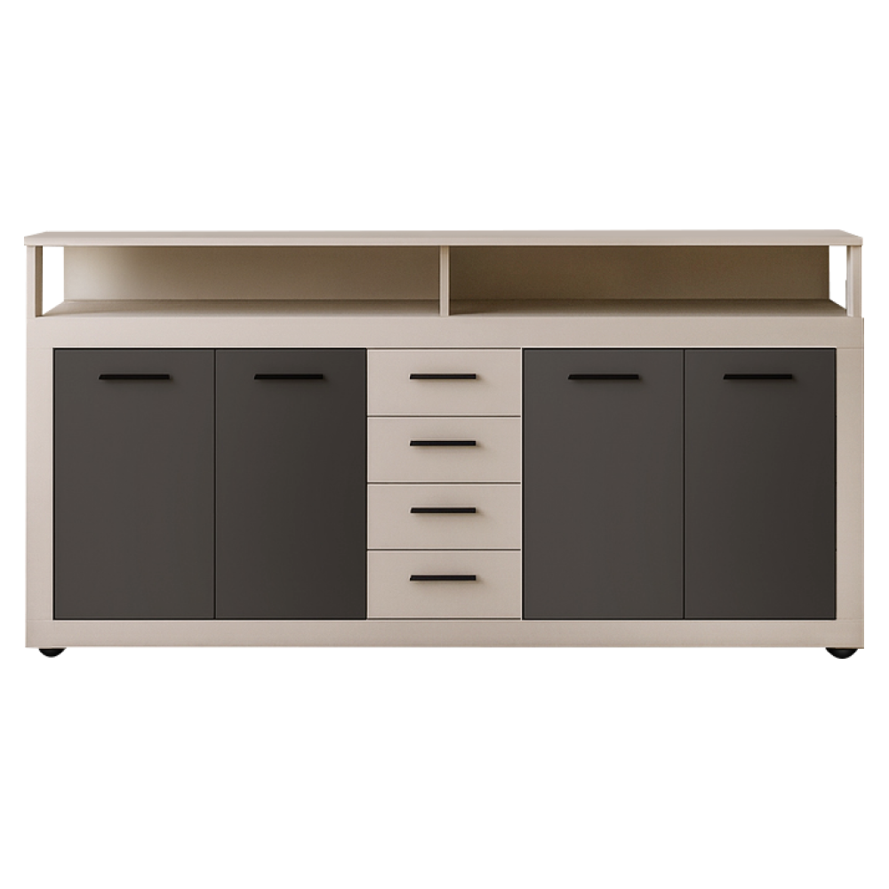 Kombinovaná komoda, kašmír/černá, LUNYSA