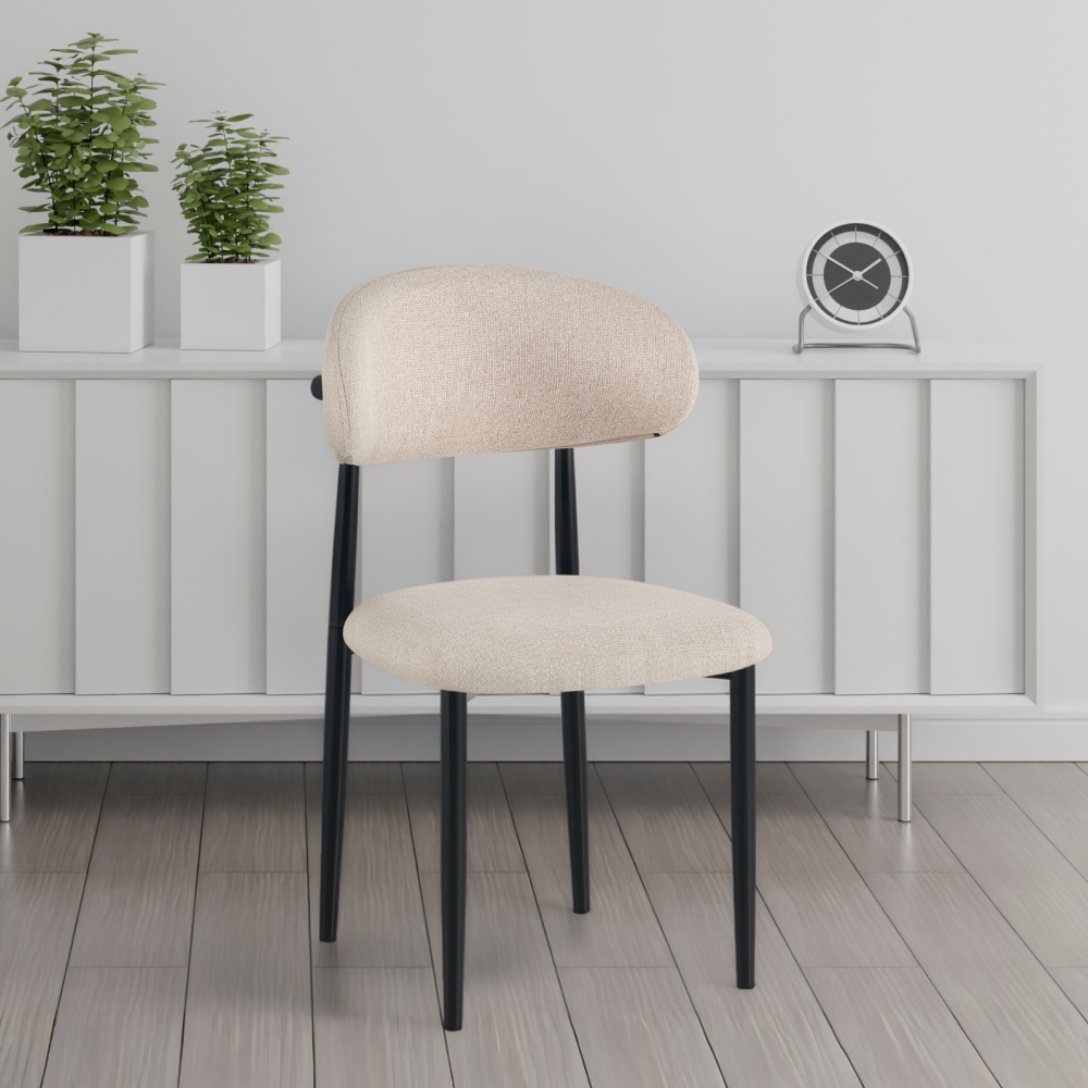 Jedálenská stolička, béžová látka/čierna, ZAJDA TYP 1