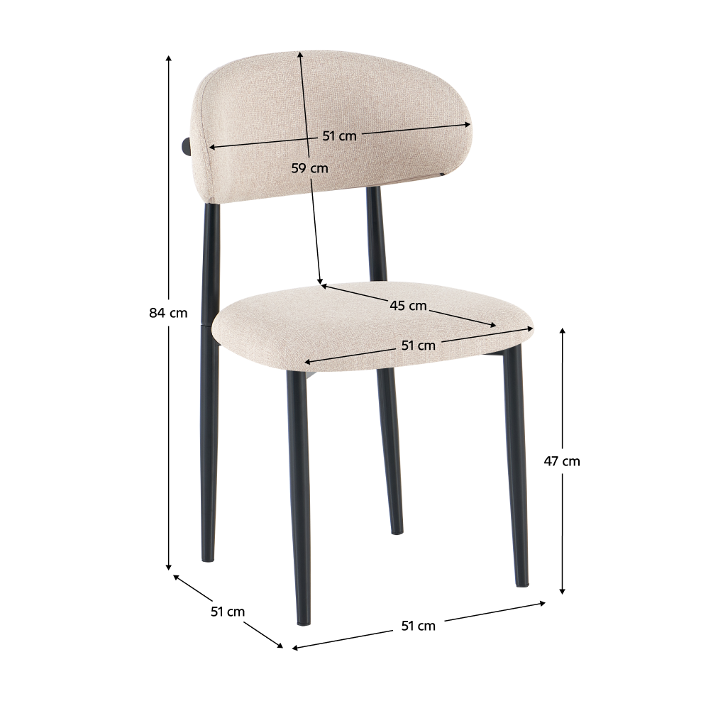 Jedálenská stolička, béžová látka/čierna, ZAJDA TYP 1