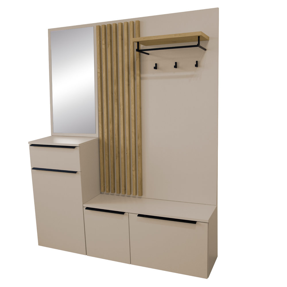 Predsieňová zostava, kašmír matná/dub artisan, ALIVA V1