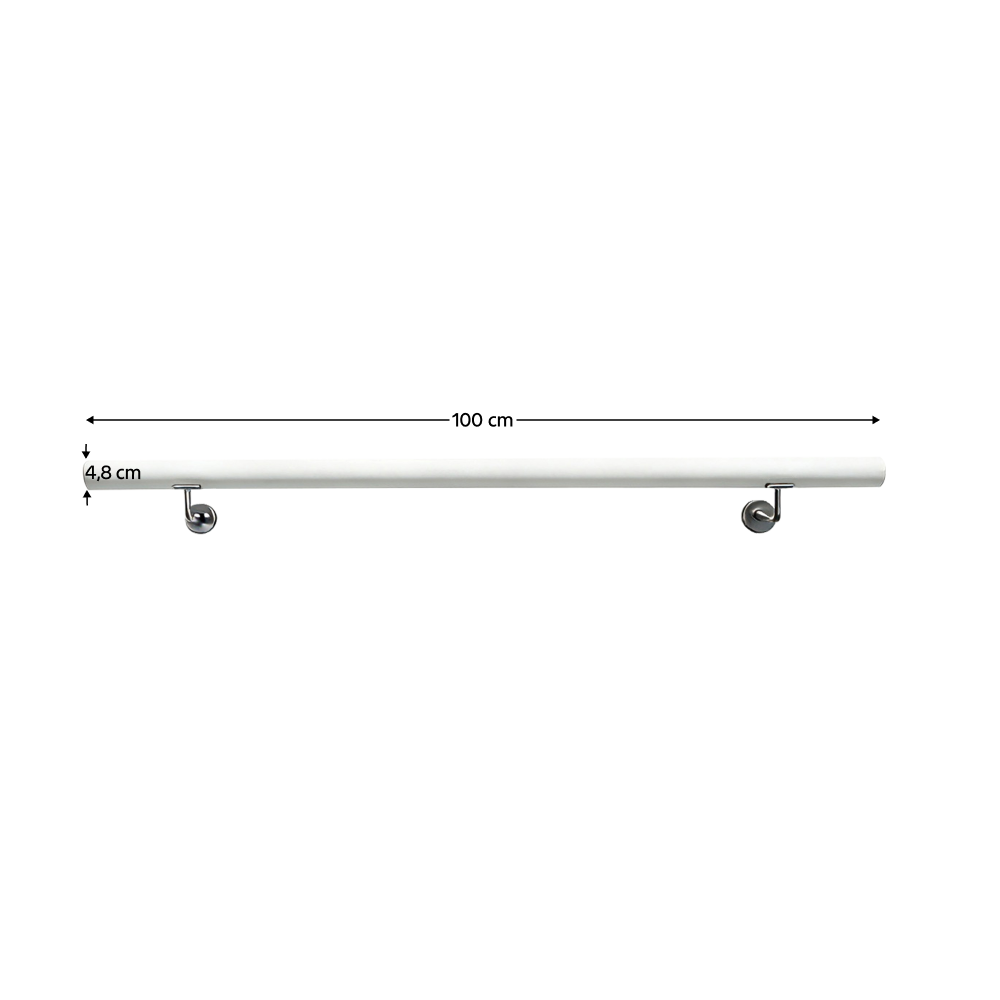 Madlo/zábradlie, masívne drevo, biela, 100 cm, MANEL TYP 1