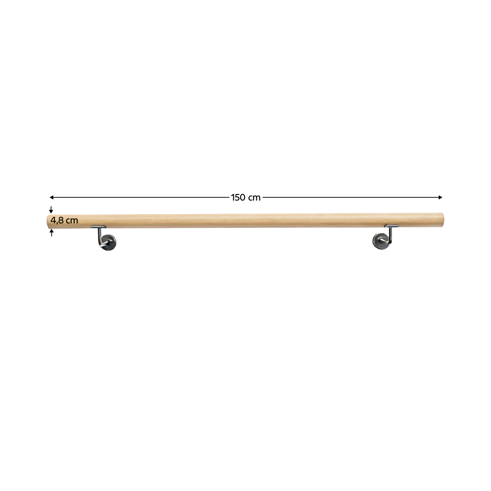 Madlo/zábradlie, masívne drevo, prírodná, 150 cm, MANEL TYP 3