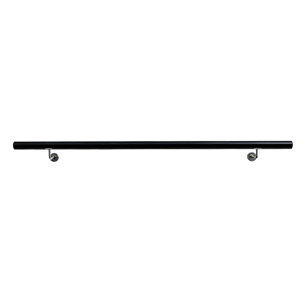 Madlo/zábradlie, masívne drevo, čierna, 150 cm, MANEL TYP 3