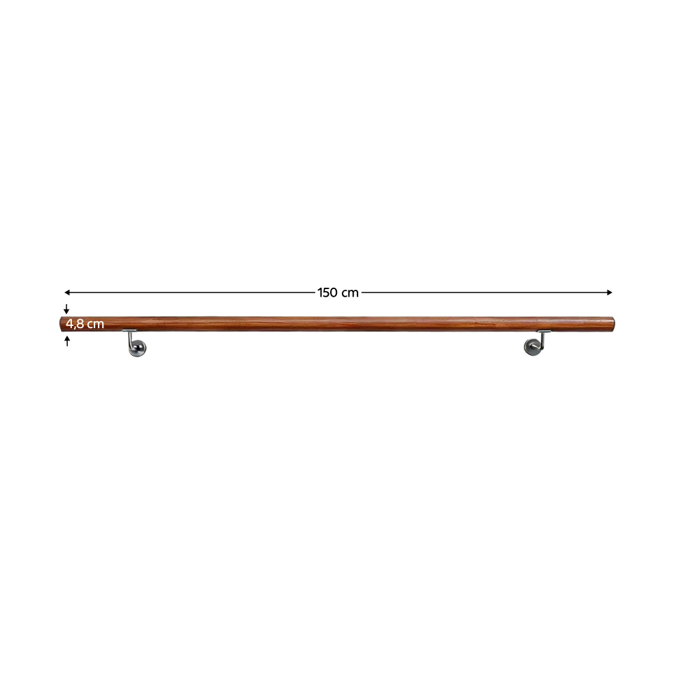 Madlo/zábradlie, masívne drevo, hnedá, 150 cm, MANEL TYP 3