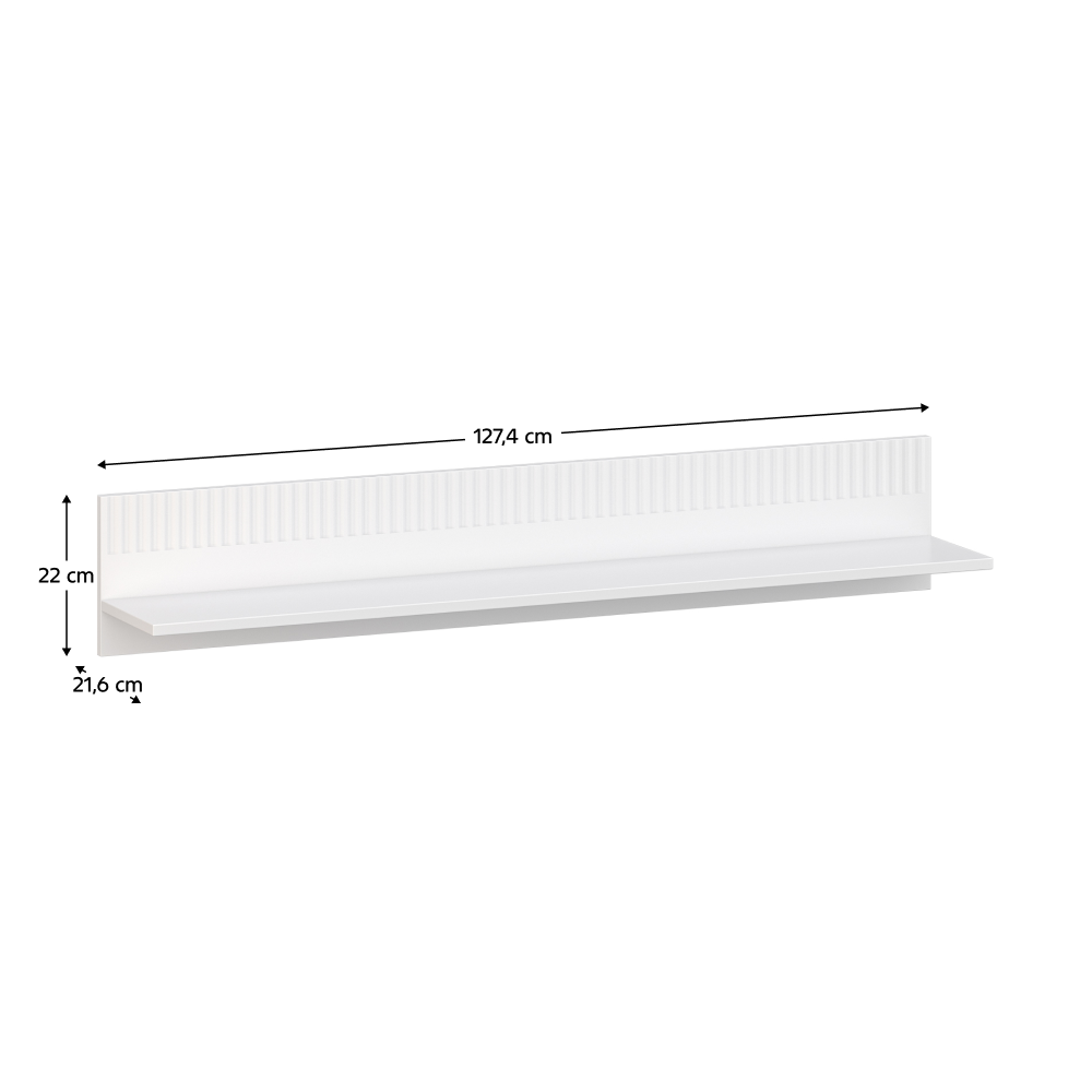 Závesná polica 130, biela, VELIS