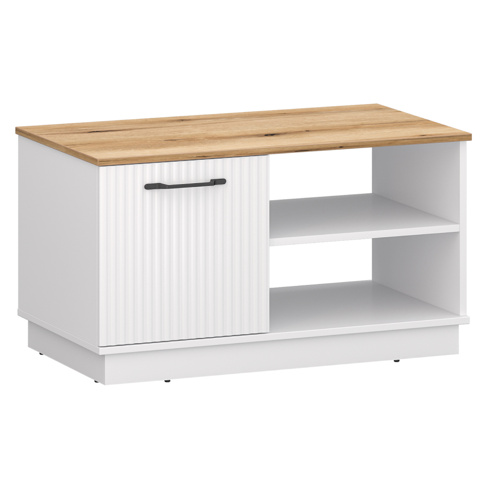 Konferenční stolek, bílá/dub evoke, VELIS 1D