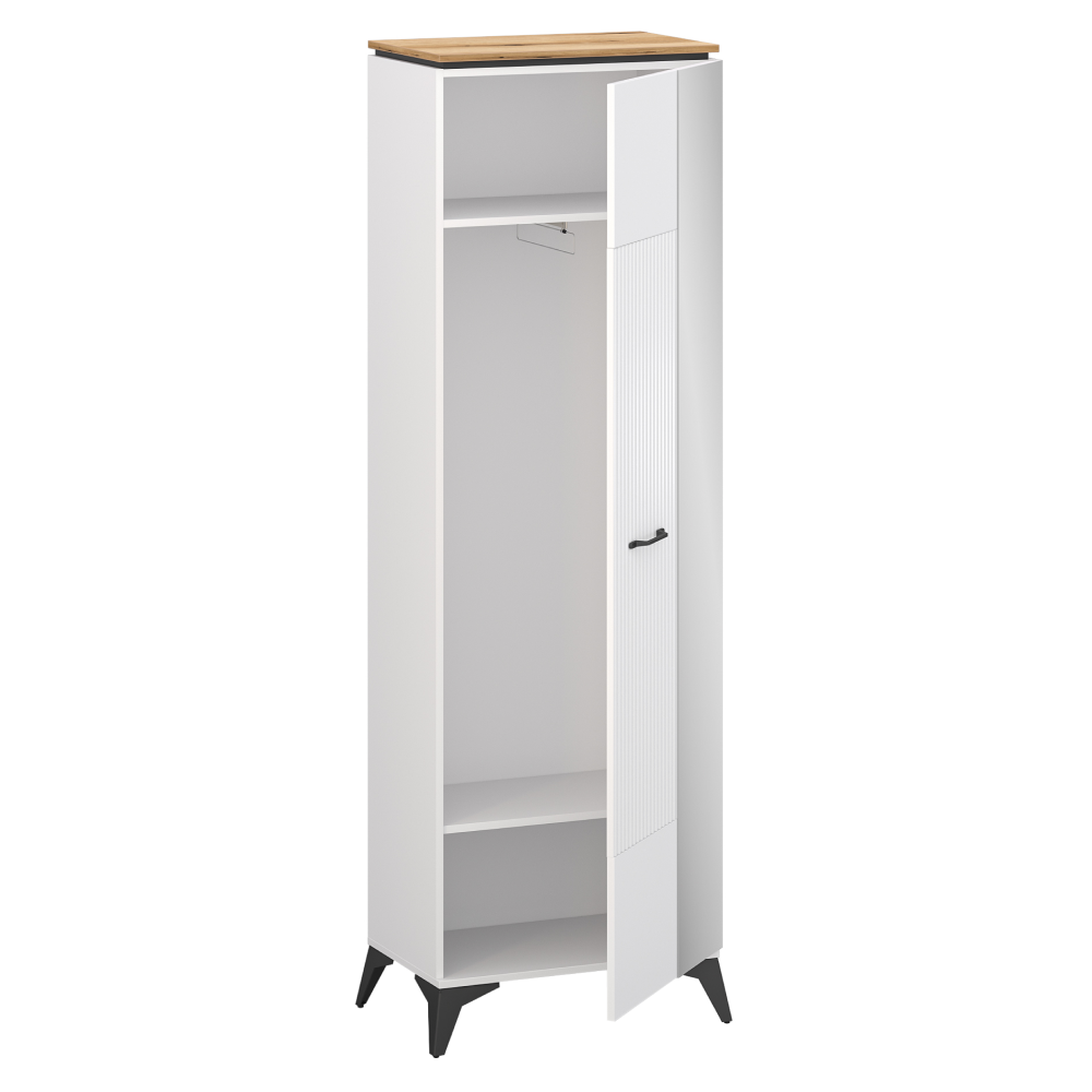 Skriňa so zrkadlom, biela/dub evoke, VELIS 1D/40