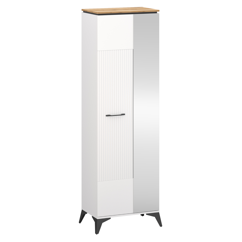 Skriňa so zrkadlom, biela/dub evoke, VELIS 1D/40