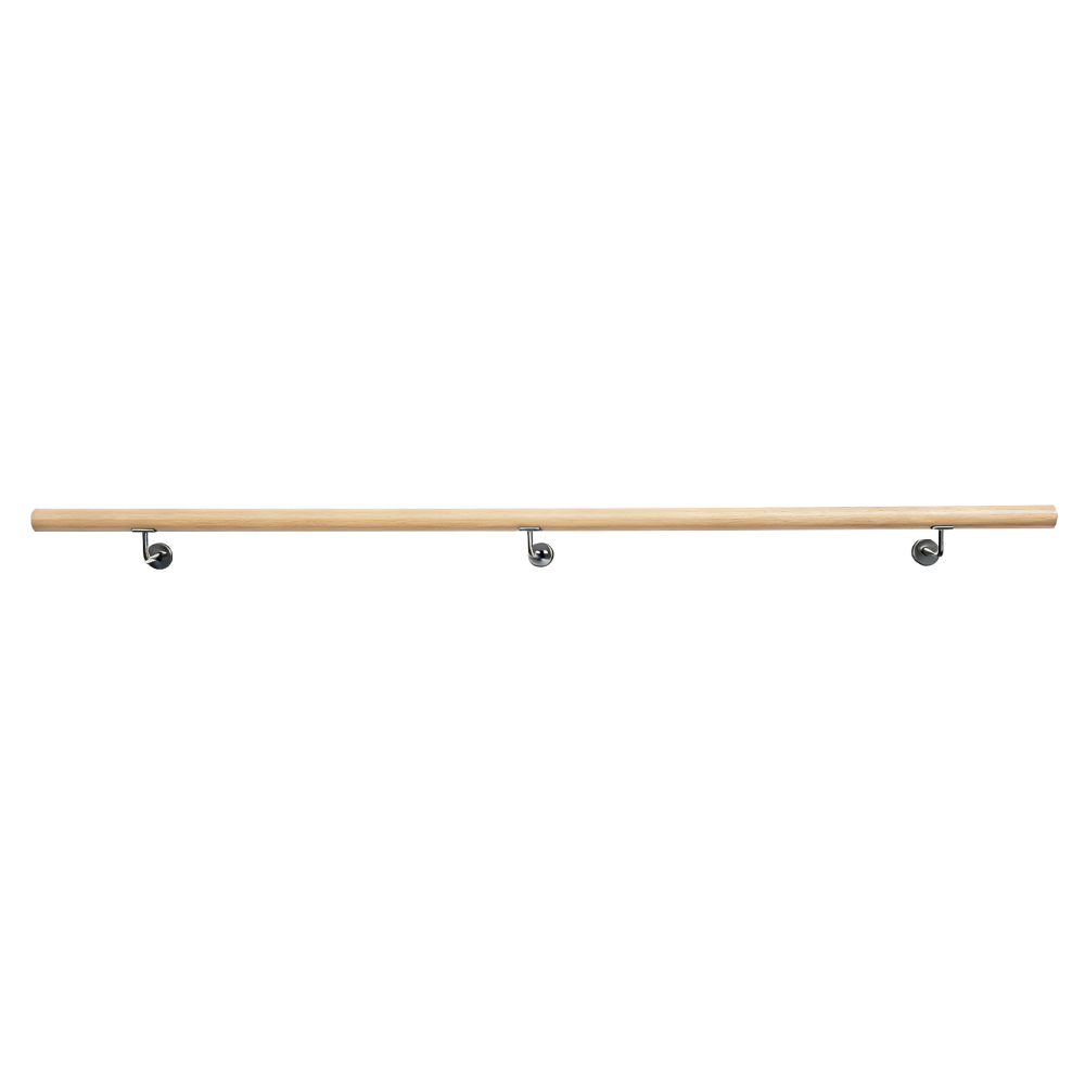 Madlo/zábradlie, masívne drevo, prírodná, 250 cm, MANEL TYP 4