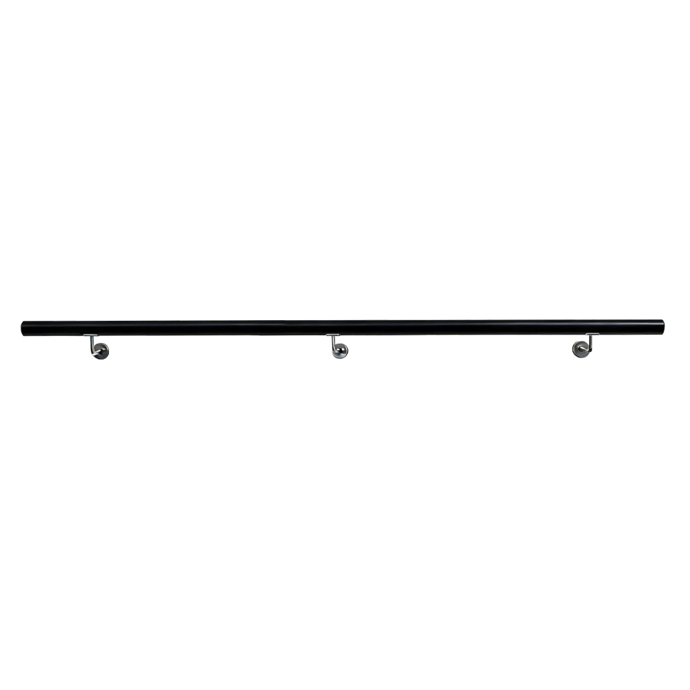 Madlo/zábradlie, masívne drevo, čierna, 250 cm, MANEL TYP 4