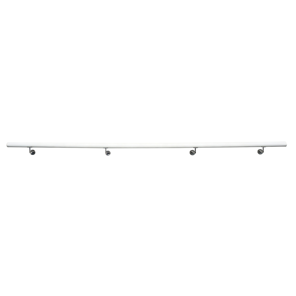 Madlo/zábradlie, masívne drevo, biela, 300 cm, MANEL TYP 5