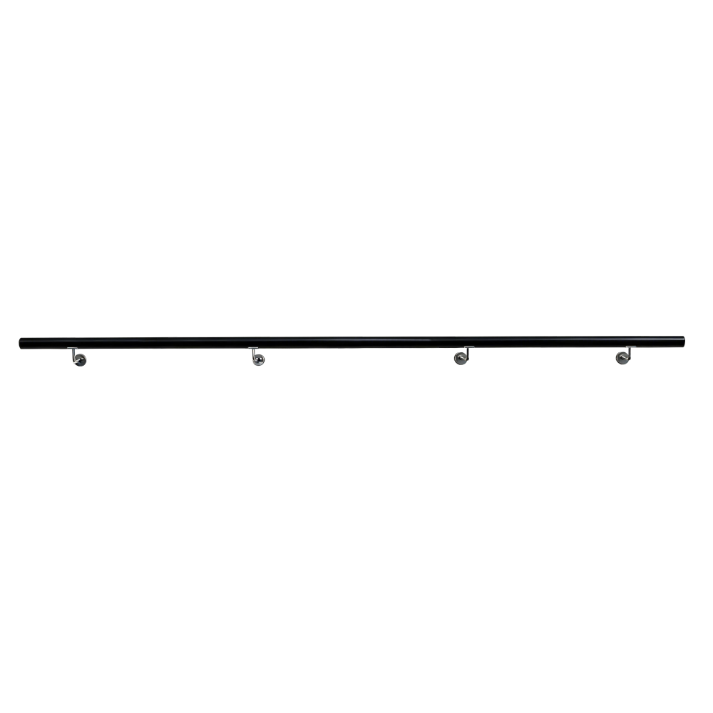 Madlo/zábradlie, masívne drevo, čierna, 300 cm, MANEL TYP 5