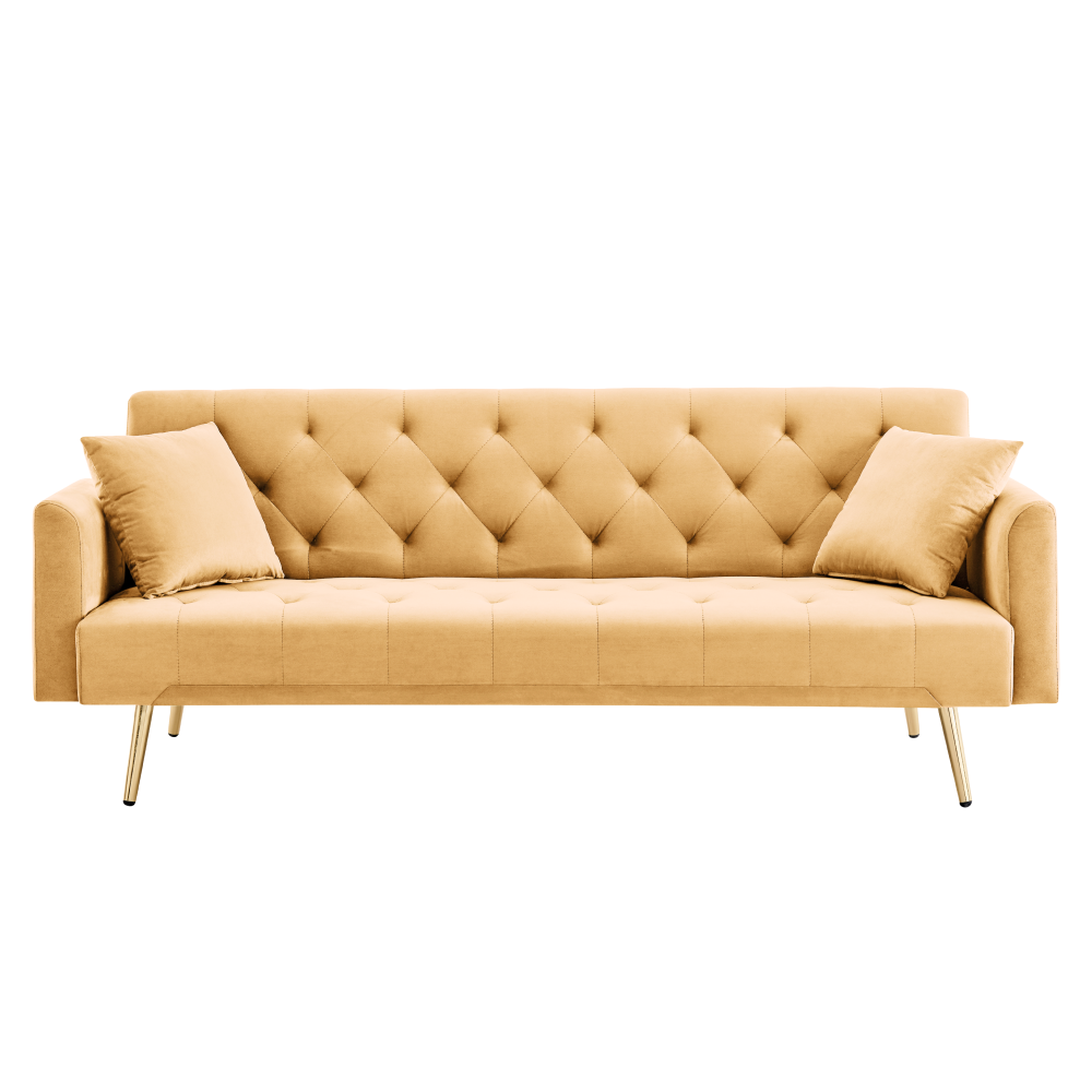 Rozkladacia pohovka, horčicová/gold chróm-zlatý, ALISIA