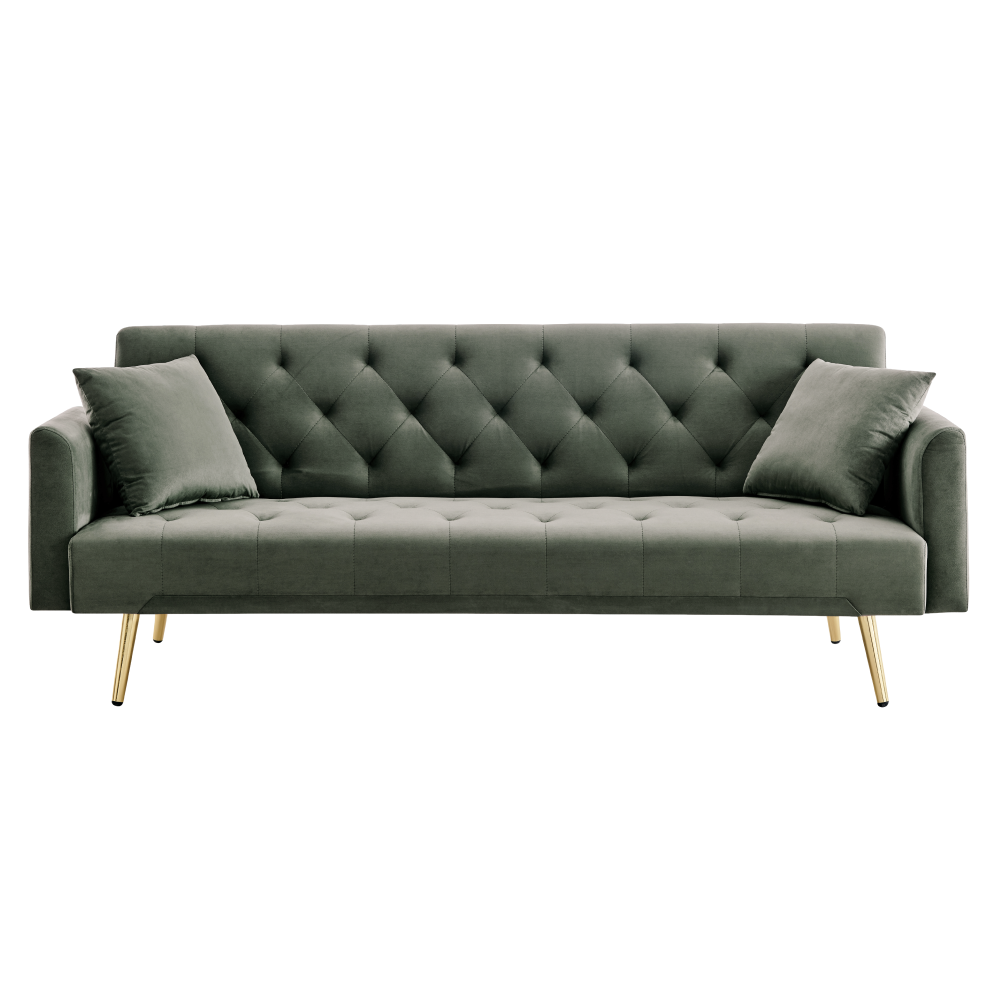 Rozkladacia pohovka, tmavo zelená/gold chróm-zlatý, ALISIA