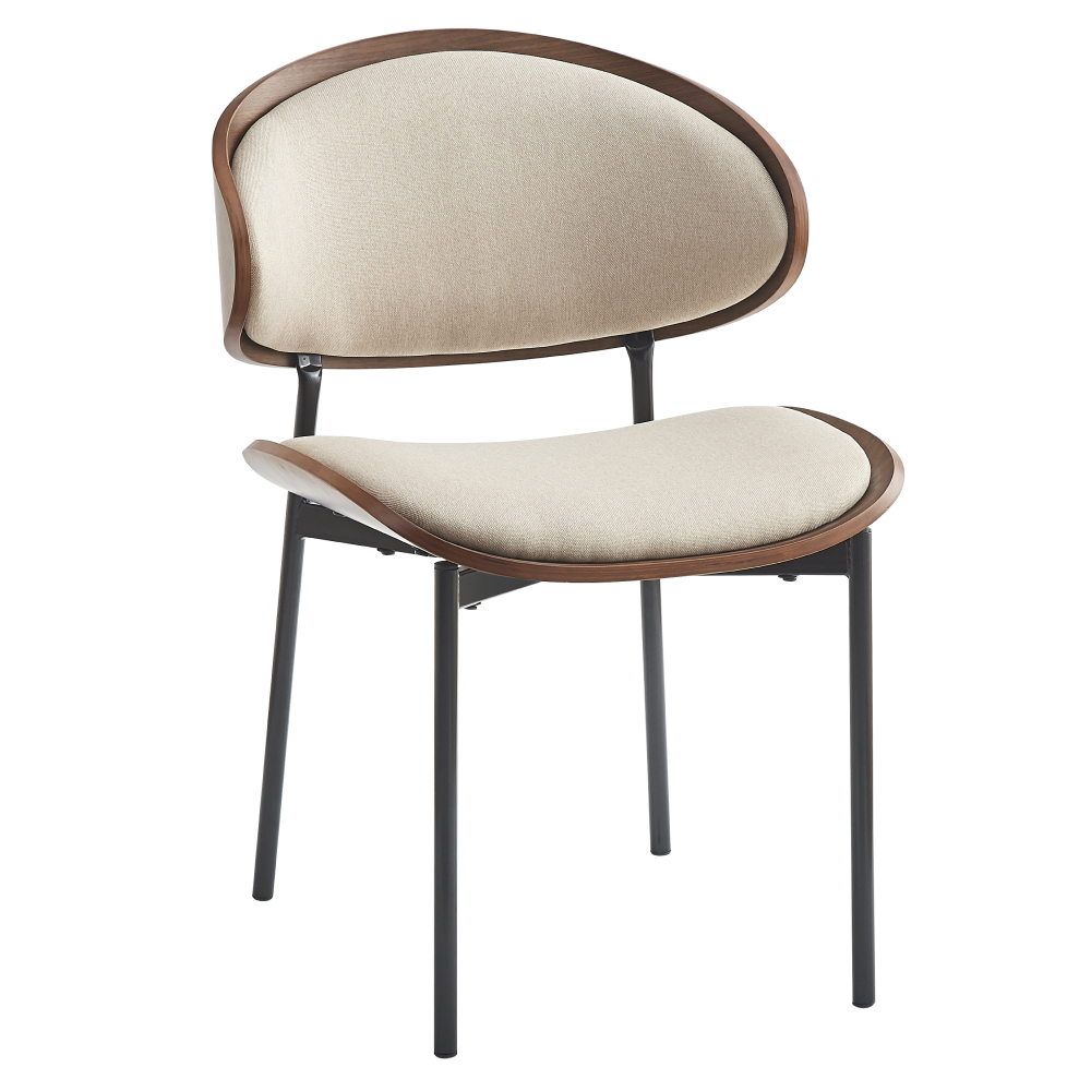 Jídelní židle, béžová látka/ořech/černá, NURIA