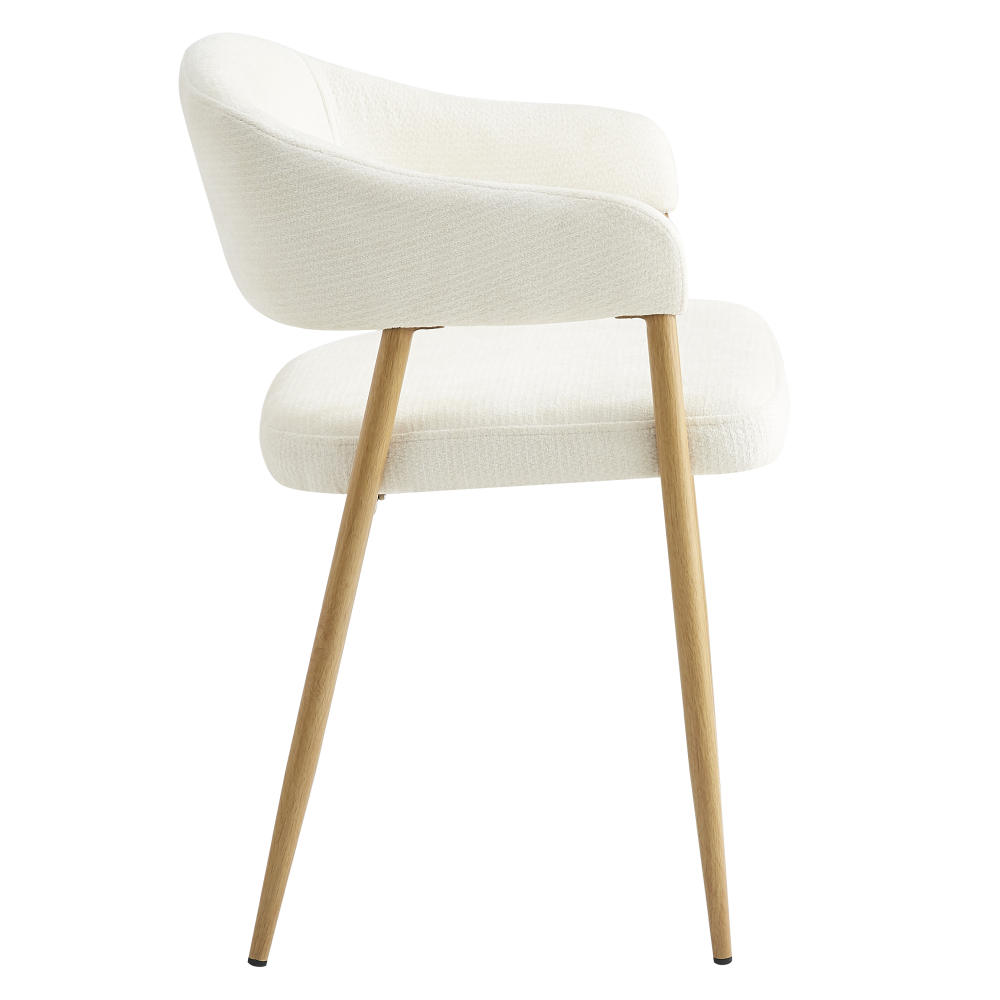 Dizajnové jedálenské kreslo, krémová/buk, NIZAR TYP 1