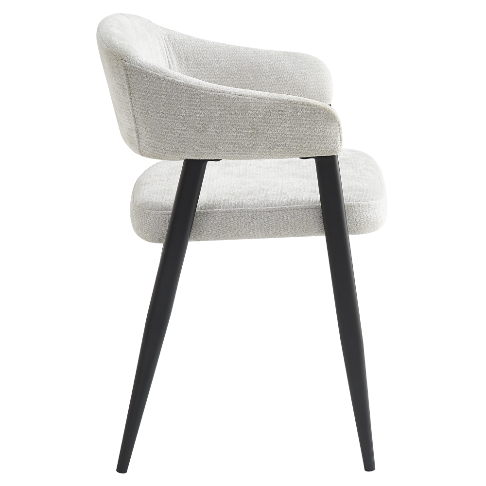 Dizajnové jedálenské kreslo, svetlosivá/čierna, NIZAR TYP 2