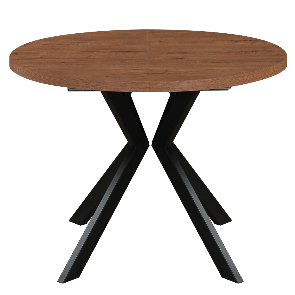 Jedálenský rozkladací stôl, dub tmavý/čierna, 100-250x75,5 cm, LUKOS