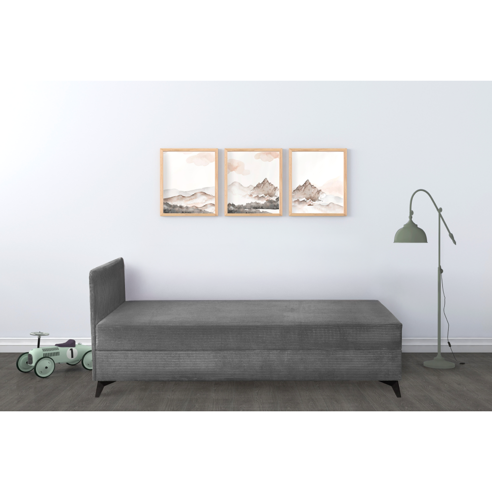 Váľanda s úložným priestorom, 120x200, tmavosivá, ISIB