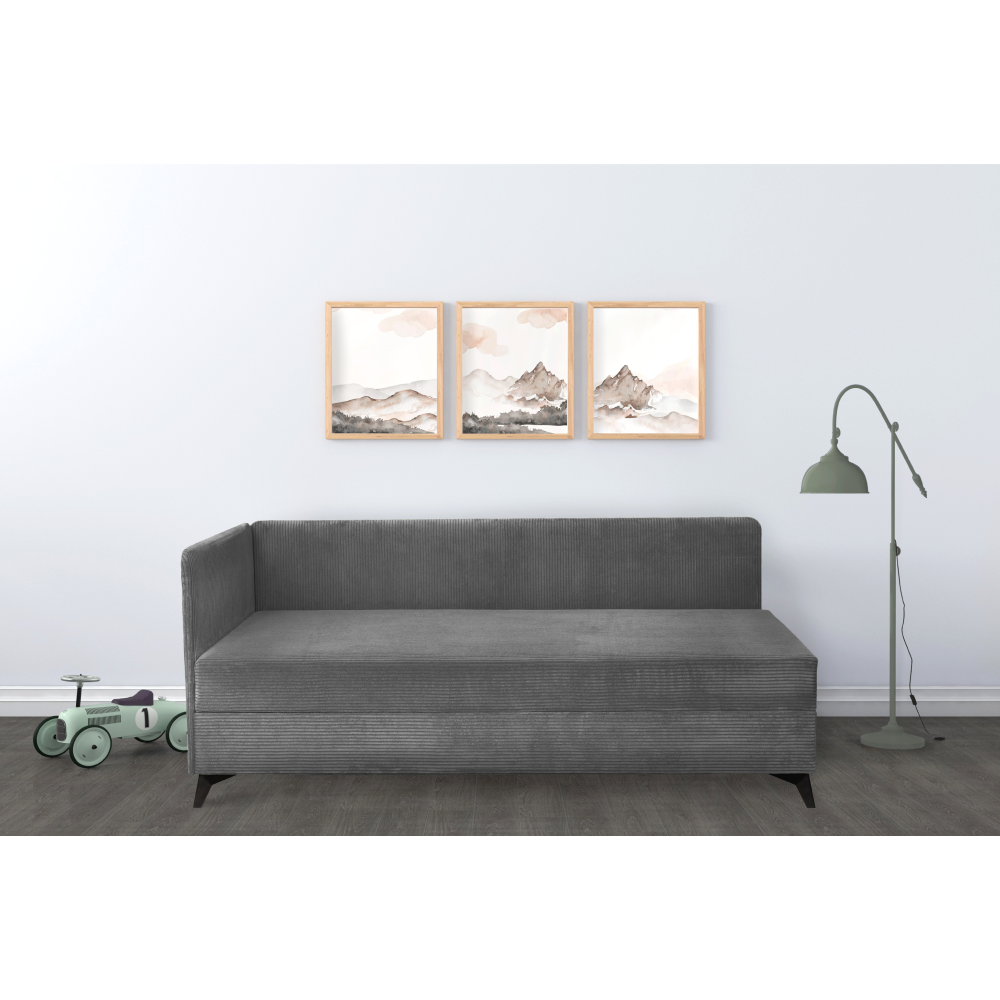Váľanda s úložným priestorom, 120x200, tmavosivá, ISIB