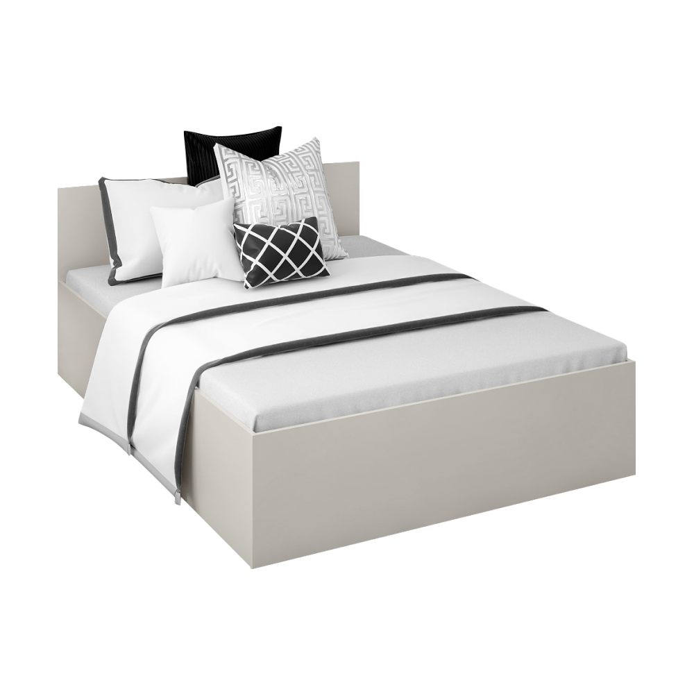 Postel s kovovým roštem a úložným prostorem, 140x200, kašmír, DOLI