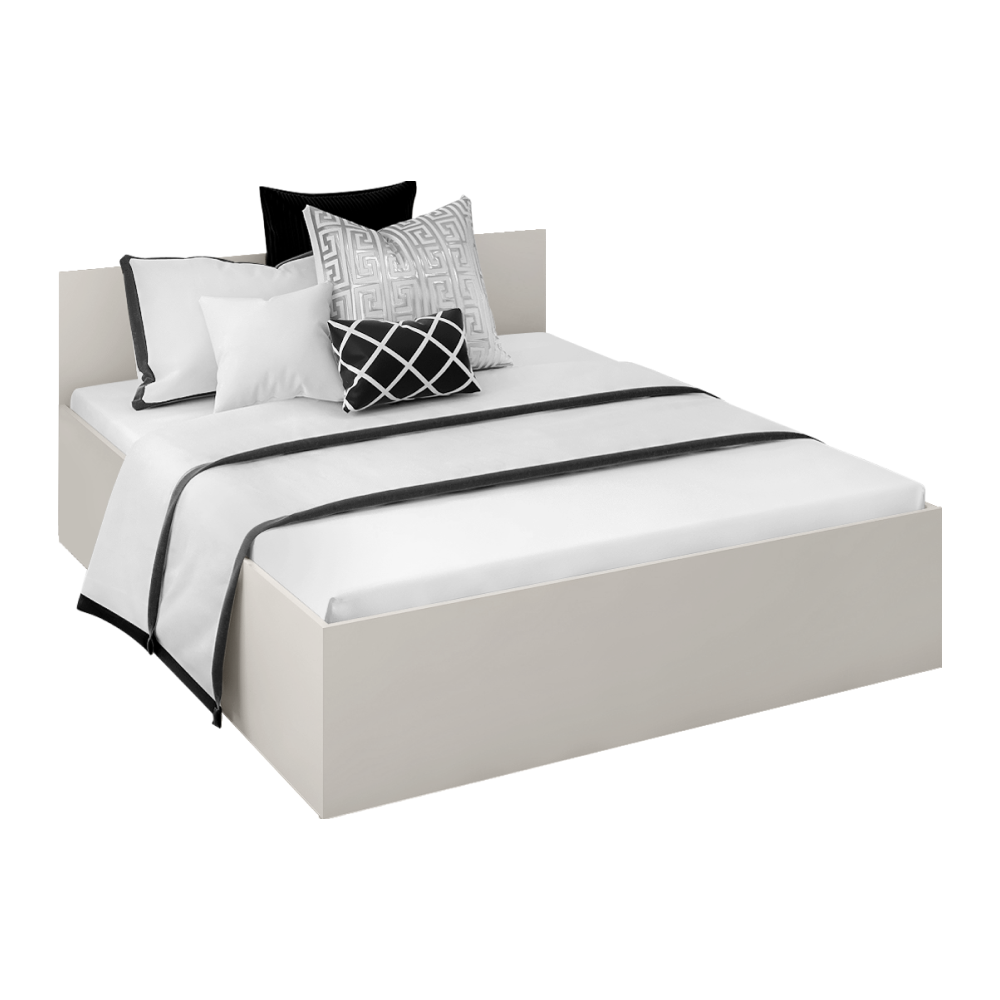 Postel s kovovým roštem a úložným prostorem, 160x200, kašmír, DOLI