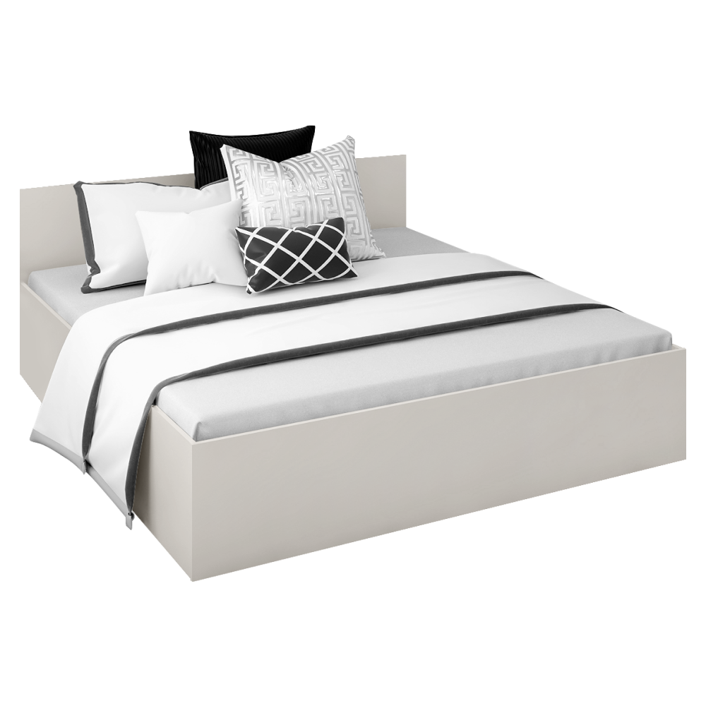 Postel s kovovým roštem a úložným prostorem, 180x200, kašmír, DOLI