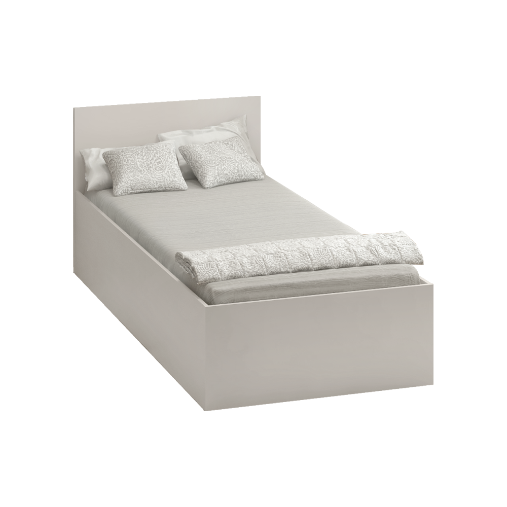 Posteľ s kovovým roštom a úložným priestorom, 90x200, kašmír, DOLI