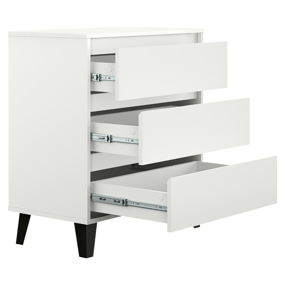 Komoda, biela, BOGAN NEW 3S70