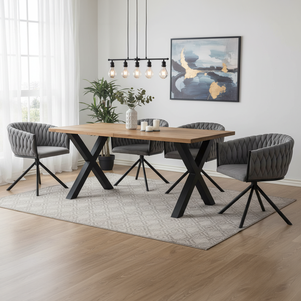 Otočné jedálenské kreslo, sivá Velvet látka/čierna, ZALA