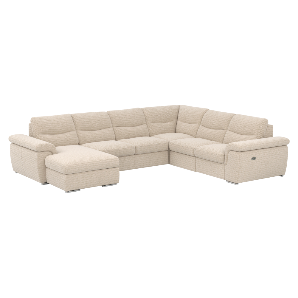 Rozkladacia sedacia súprava s elektrickou funkciou výsuvu, béžová, pravá, HELLA ROH U