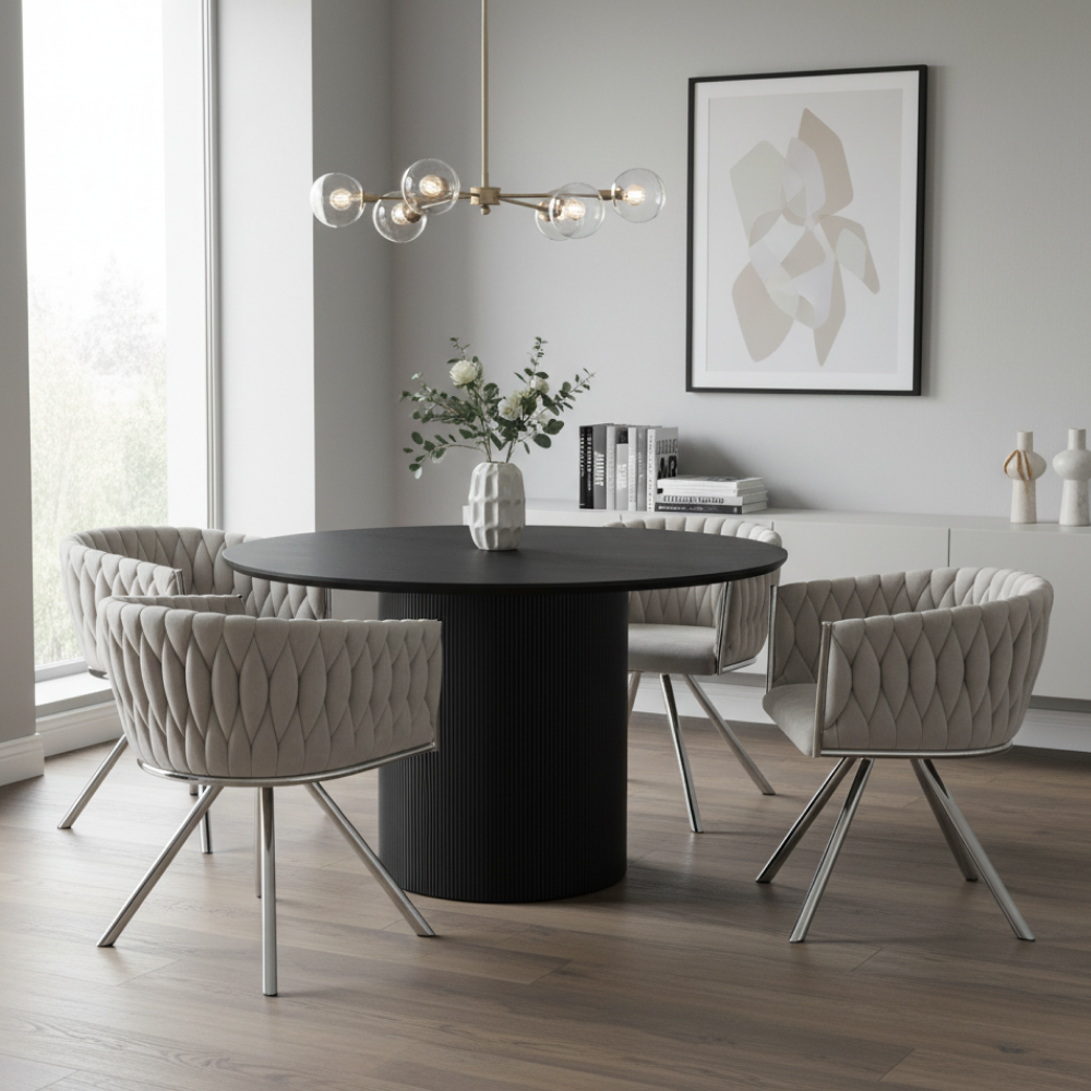 Otočné jedálenské kreslo, svetlosivá Velvet látka/chróm, HELIN