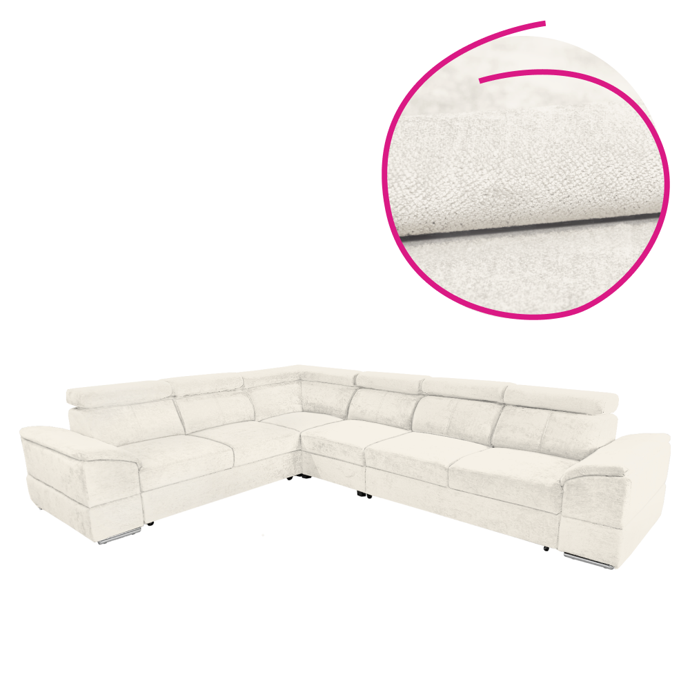 Sedací souprava, krémová látka Sereno, SEGORIA LUX