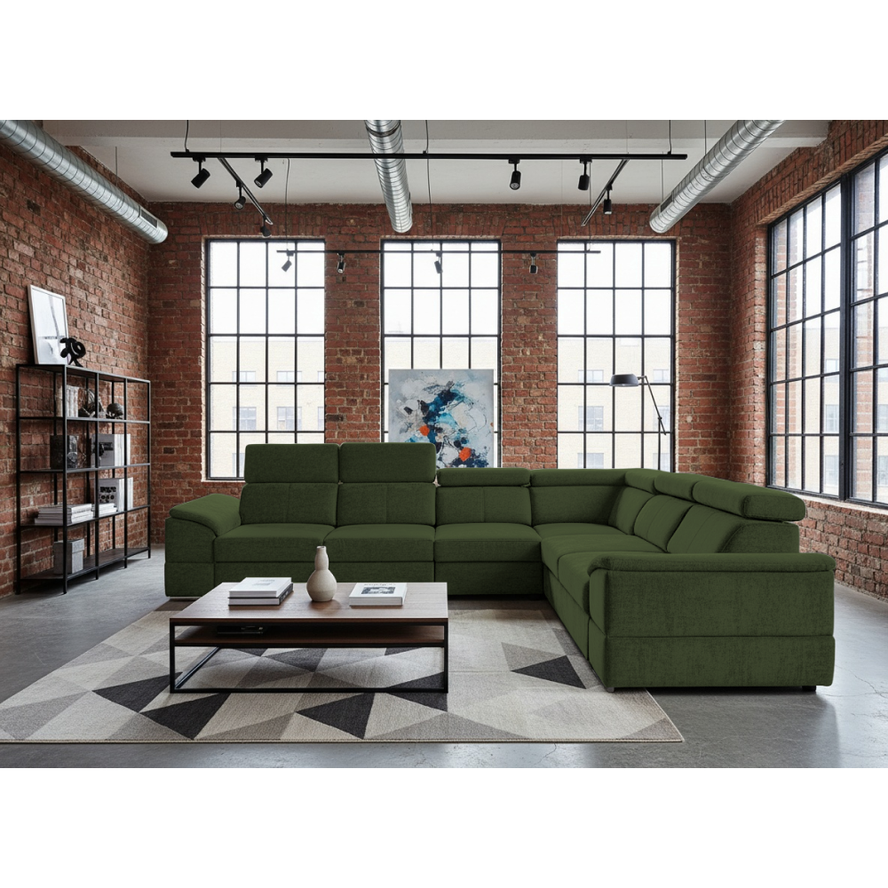 Sedacia súprava, tmavozelená látka Sereno, SEGORIA LUX