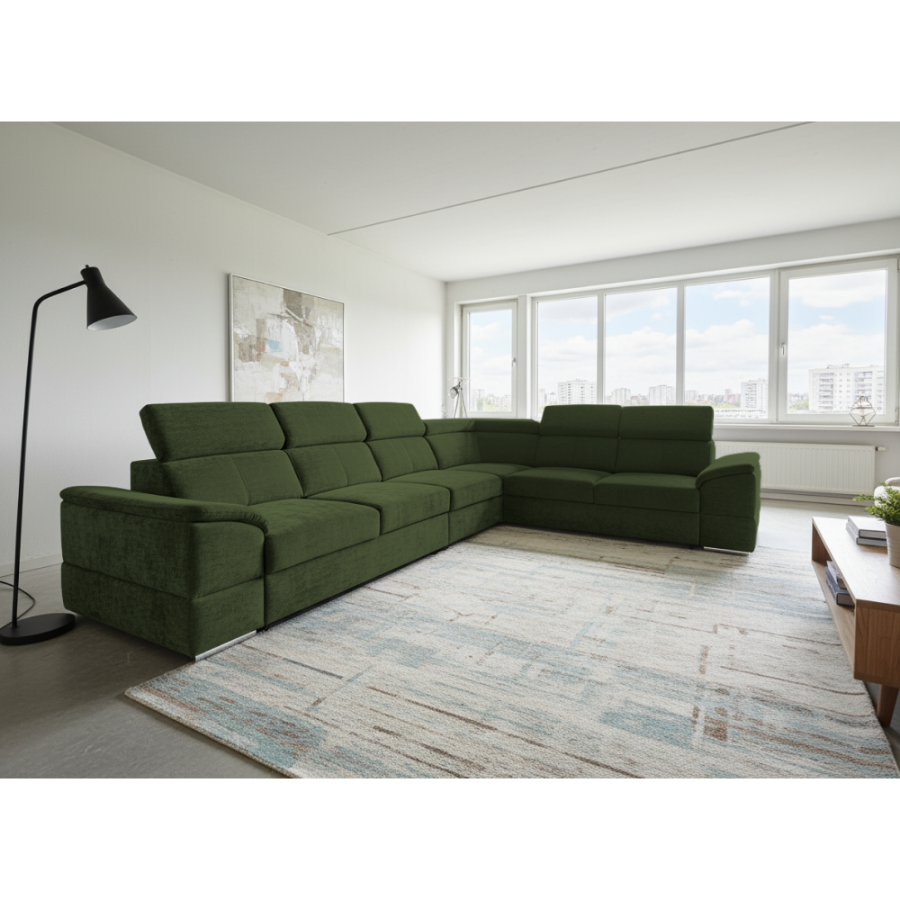 Sedacia súprava, tmavozelená látka Sereno, SEGORIA LUX