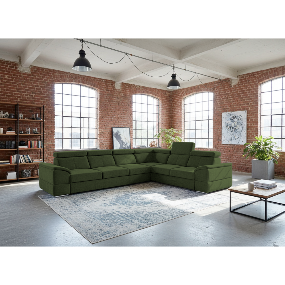 Sedacia súprava, tmavozelená látka Sereno, SEGORIA LUX