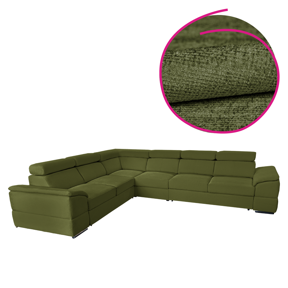 Sedací souprava, zelená látka Majestic, SEGORIA LUX