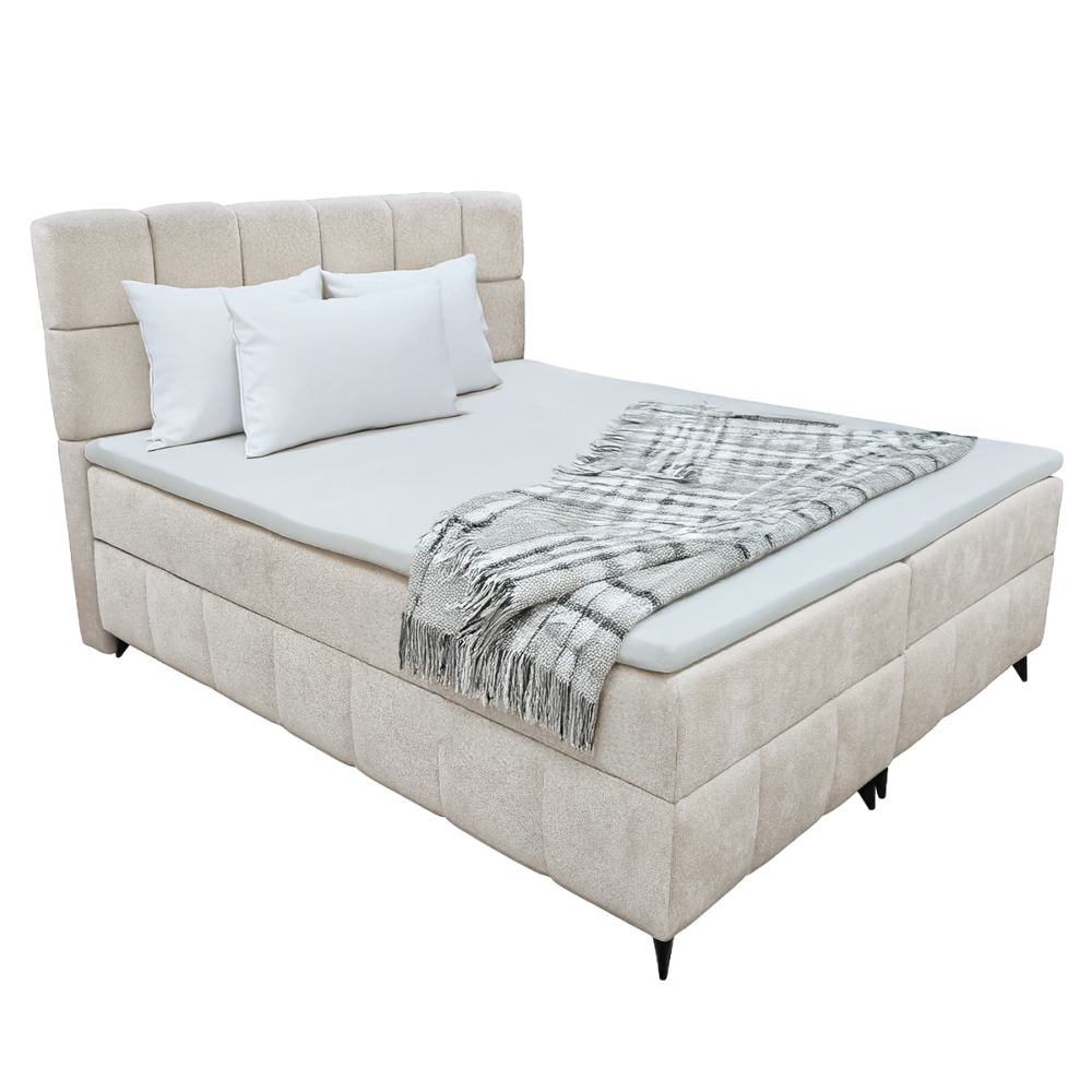 Boxspringová posteľ, 200x200, béžová, ALMA