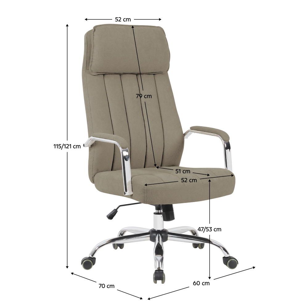 Kancelárske kreslo, béžová/chróm, JODY
