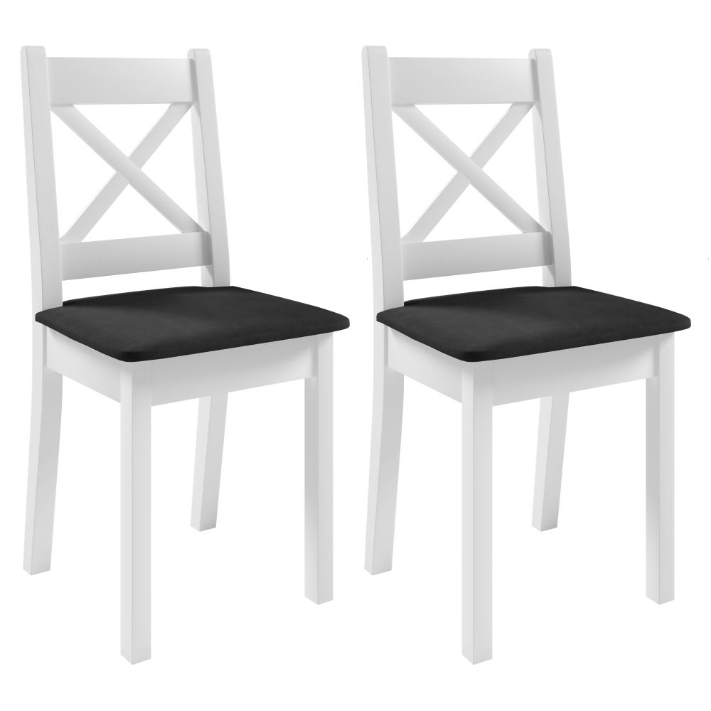 Židle, set 2 ks, bílá/tmavě šedá, REMY KX