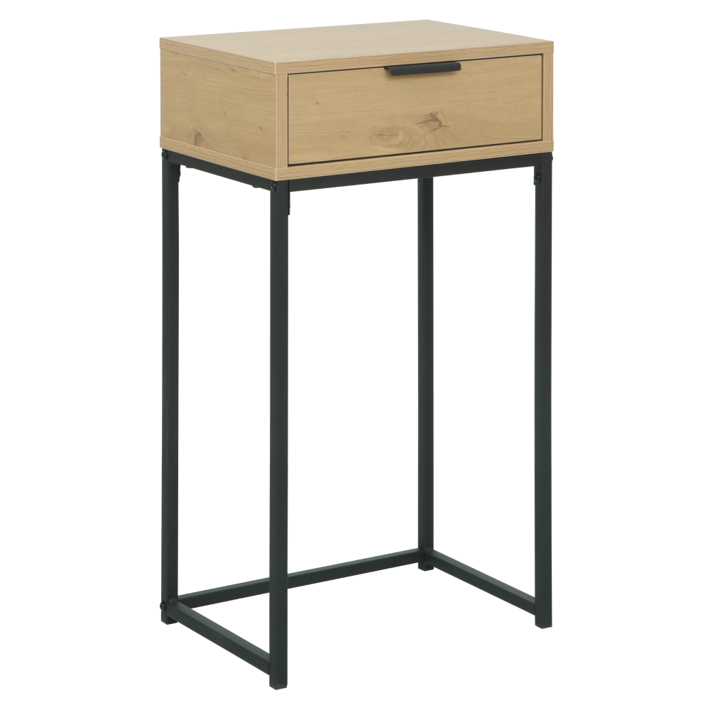 Konzolový stolek se zásuvkou, dub/černá, LERTOS
