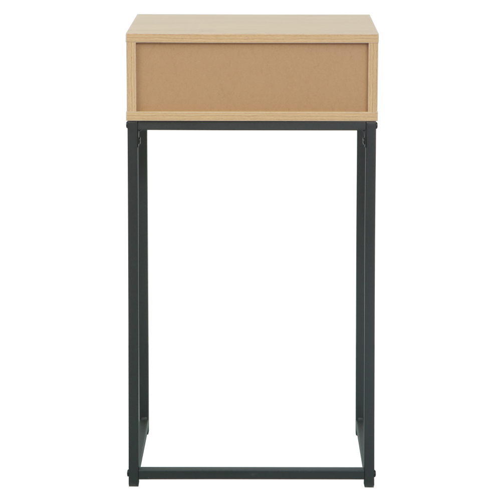 Konzolový stolík so zásuvkou, dub/čierna, LERTOS