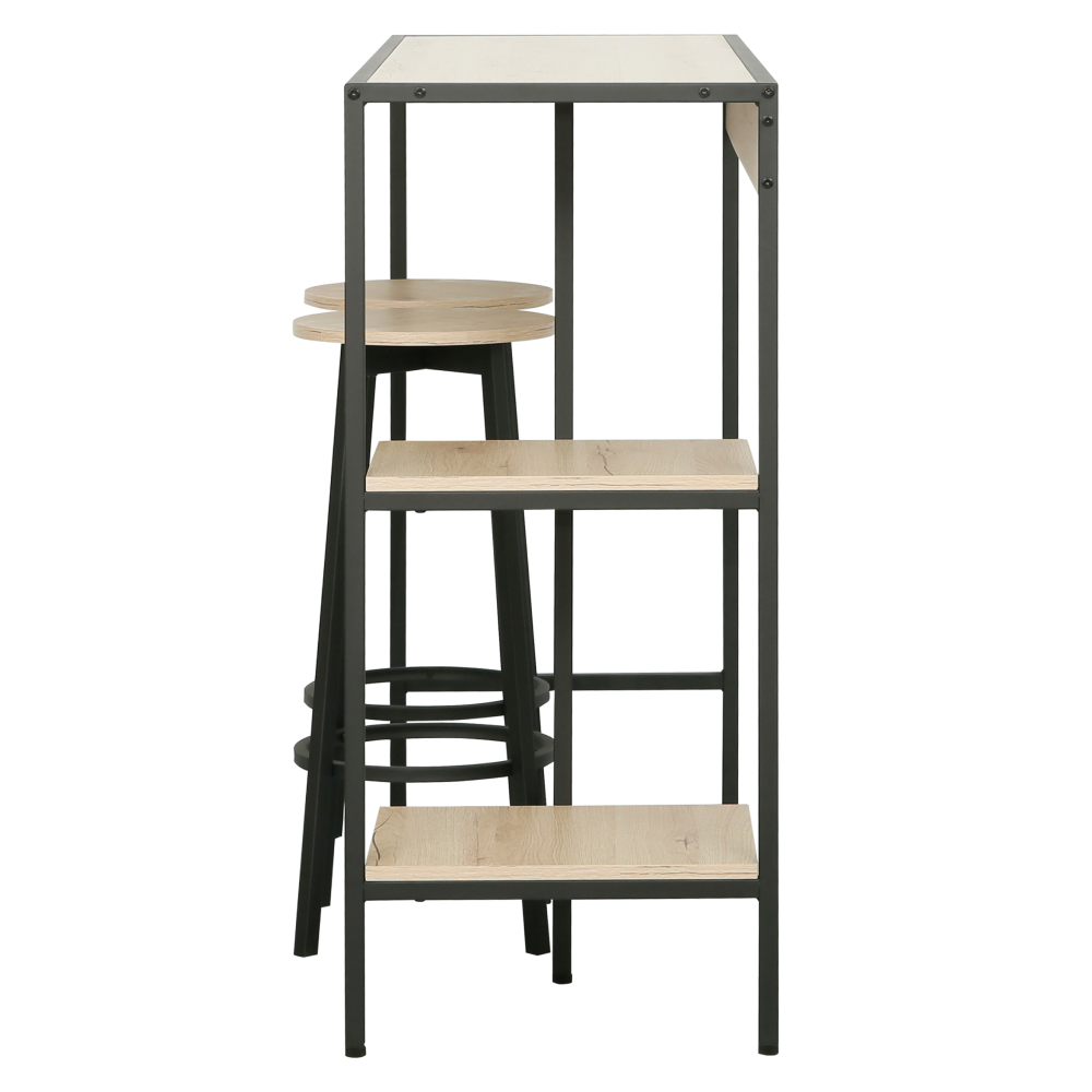 Barový set 1+2, dub/čierna, POHOS